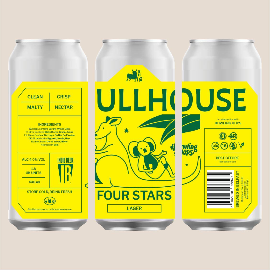 Bullhouse Brew Co. Four Stars 440ml Lager