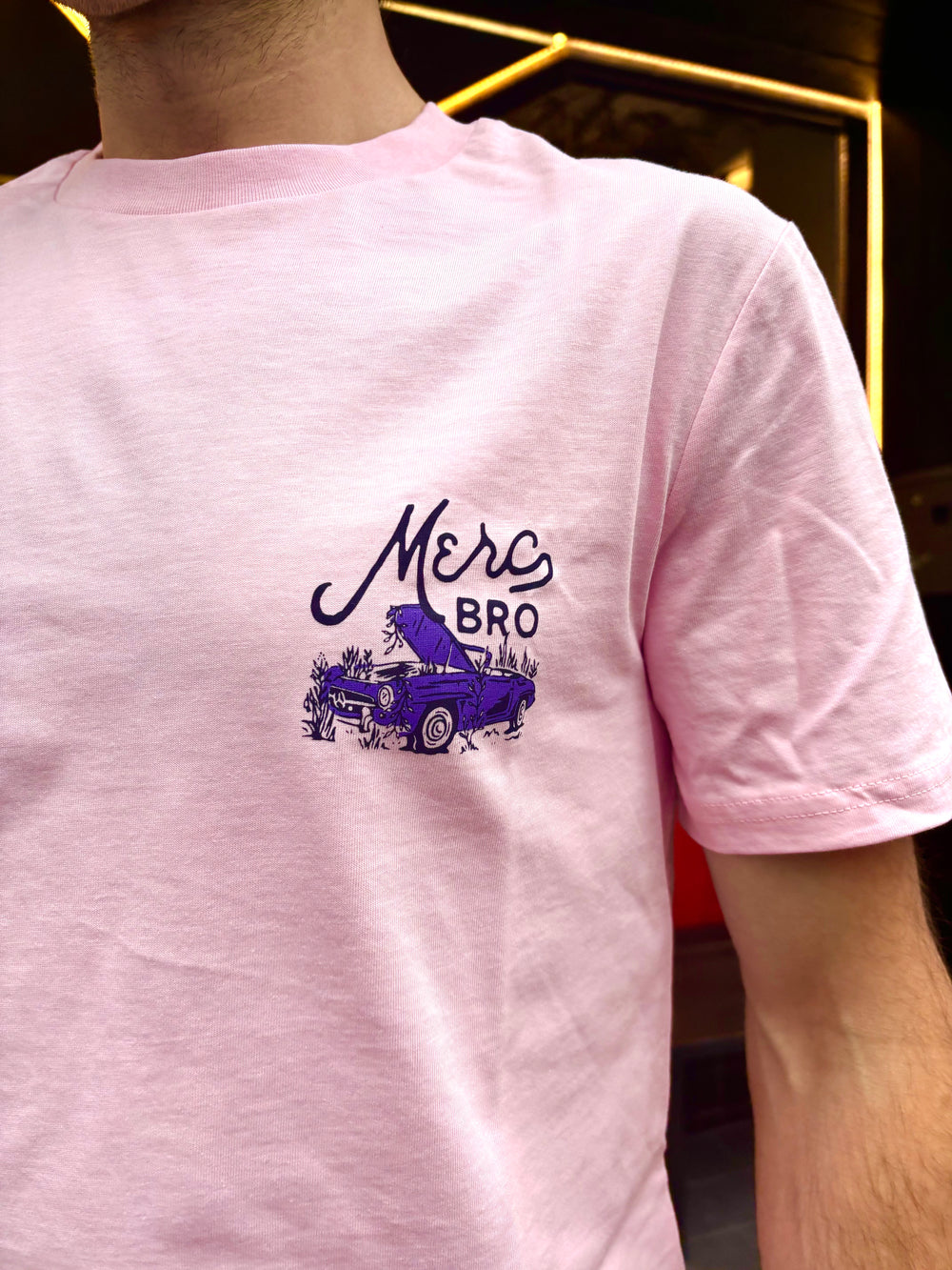 Merc Bro T-Shirt in Cotton Pink