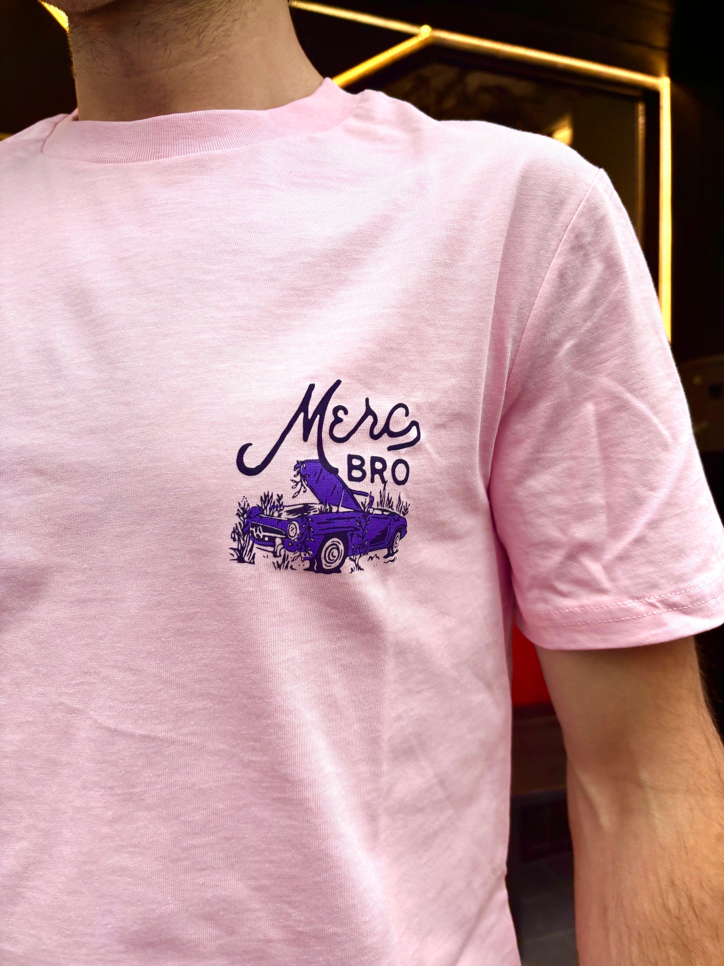 
                  
                    Merc Bro T-Shirt in Cotton Pink
                  
                