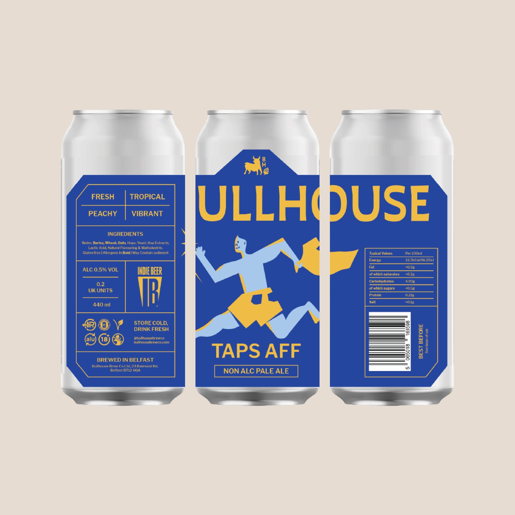 Bullhouse Brew Co. Taps Aff 440ml Non Alcoholic Pale Ale