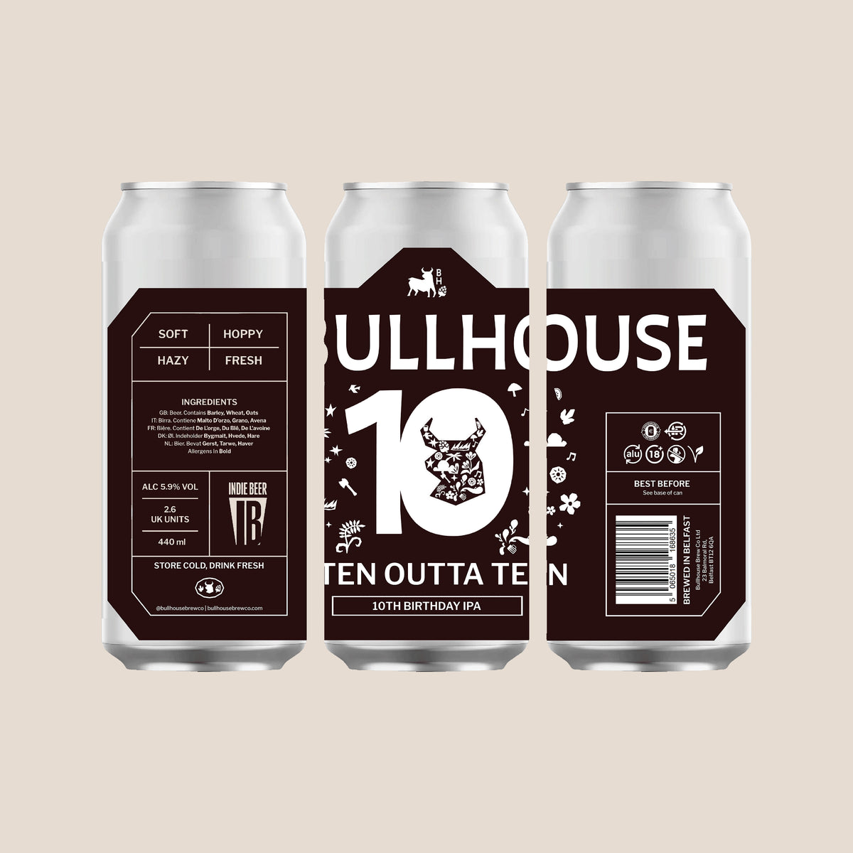 Bullhouse Brew Co. Ten Outta Ten 440ml Birthday IPA