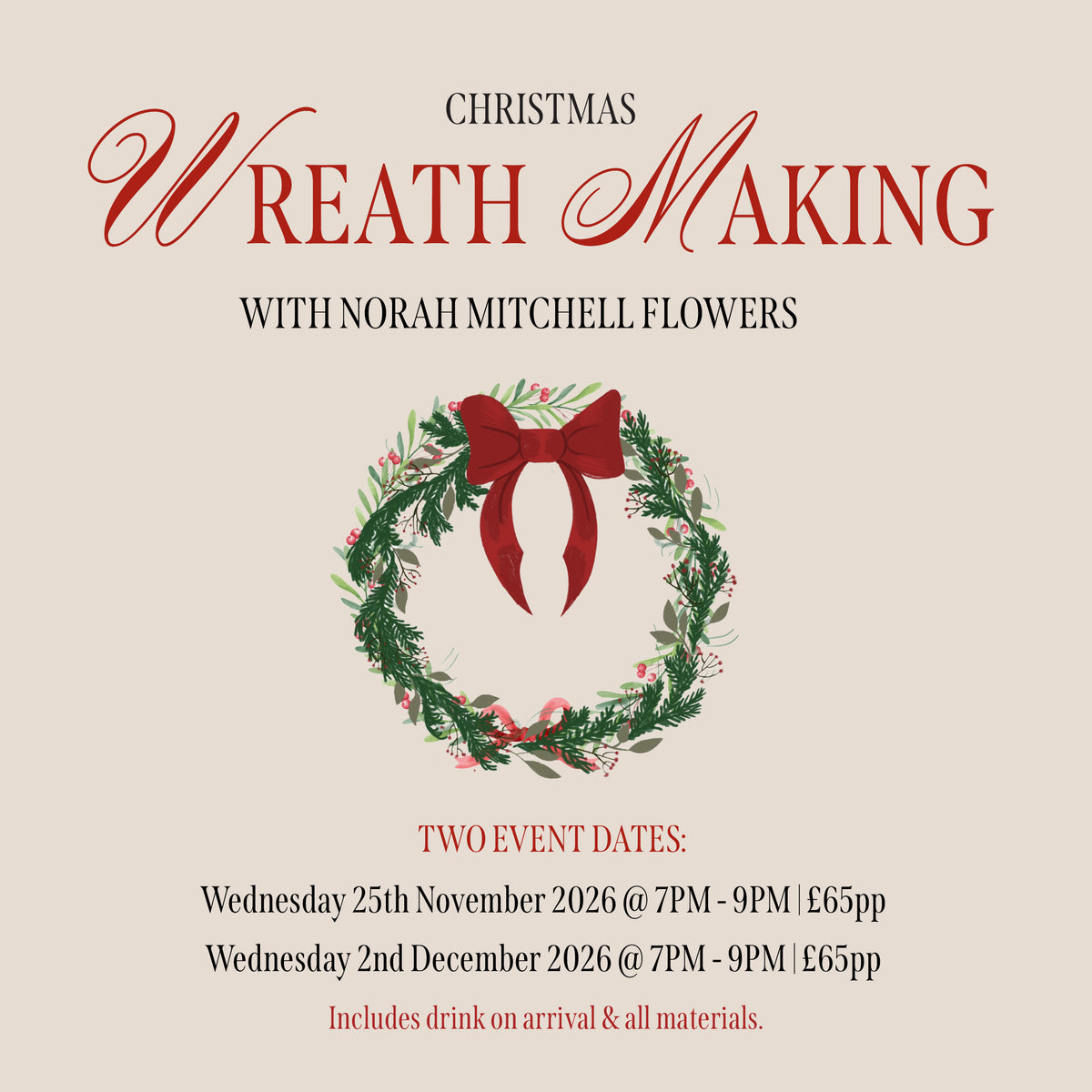 Bullhouse Brew Co. Wreath Making Workshop Bulhouse East