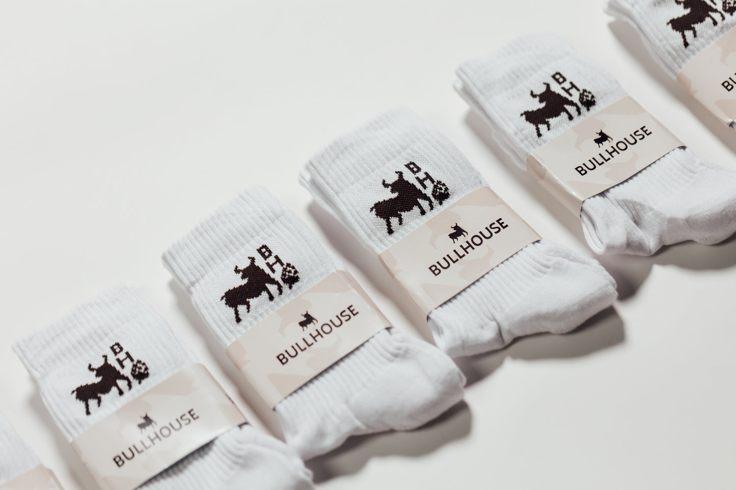 Bullhouse Brew Co. Branded White Socks