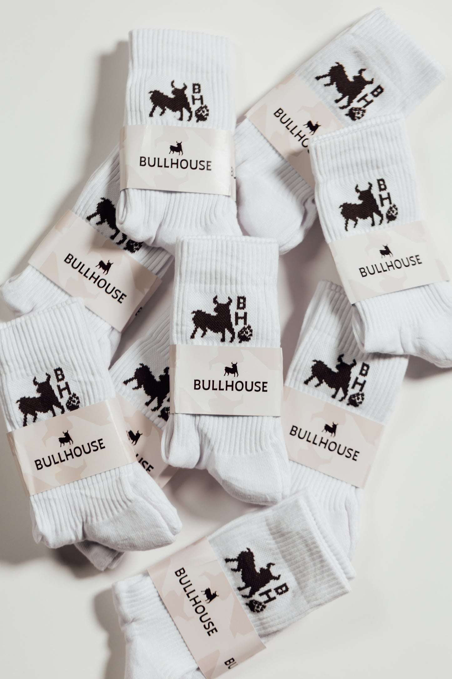 Bullhouse Brew Co. Branded White Socks