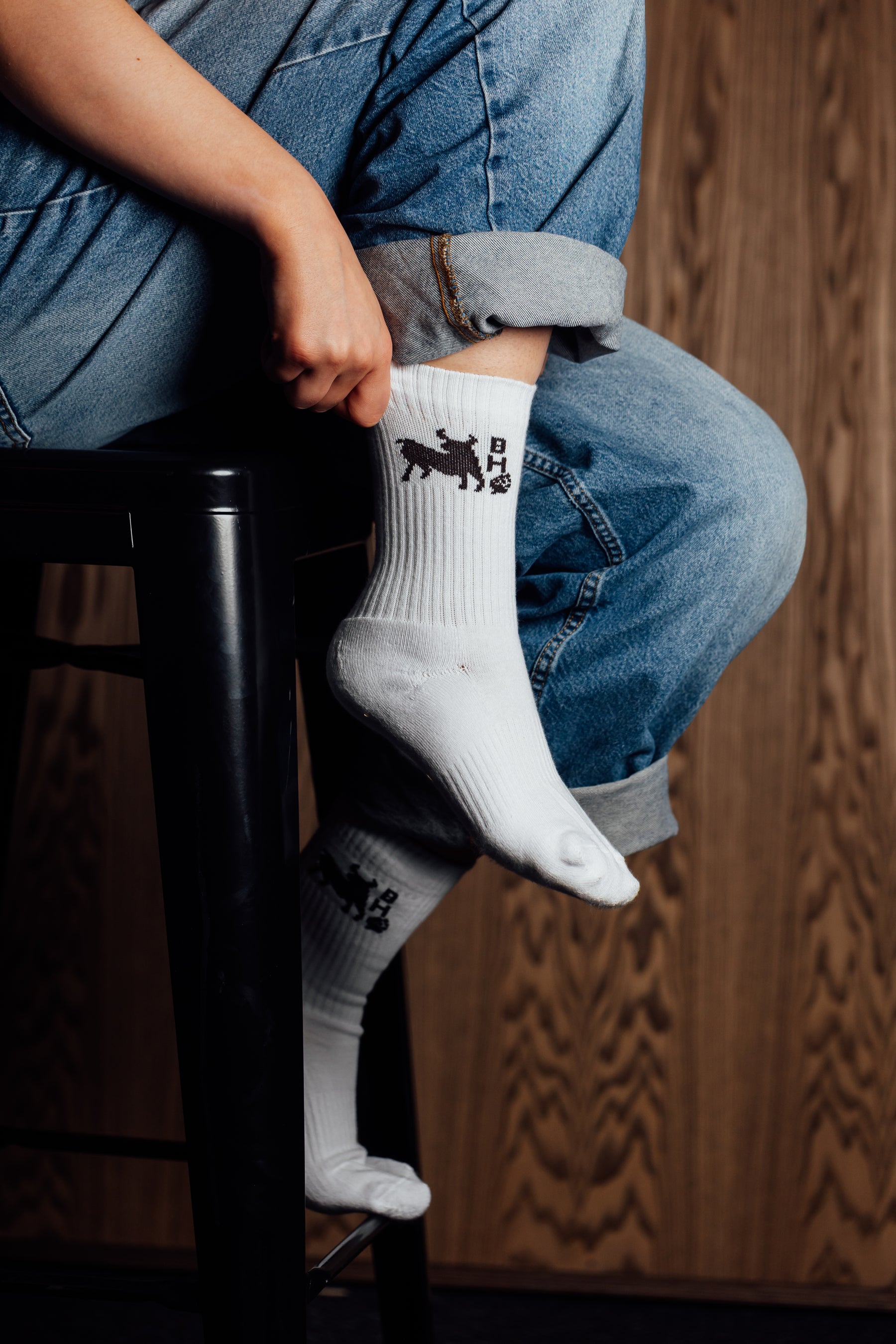 Bullhouse Brew Co. Branded White Socks
